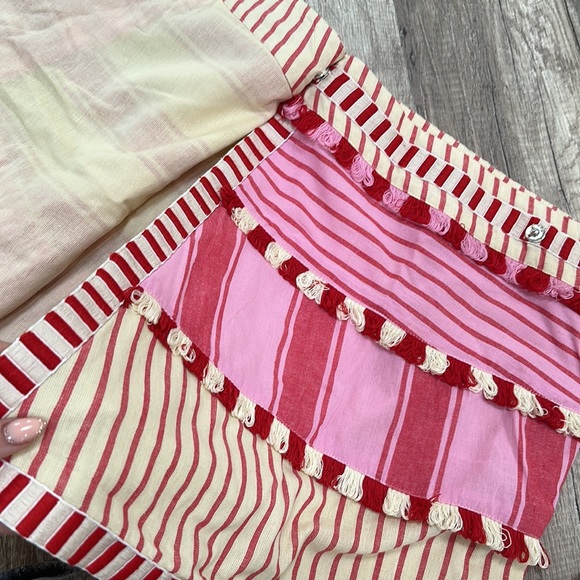 Dodo Bar or tasseled striped cotton skirt Size M beautiful detail asymmetrical - Picture 11 of 16